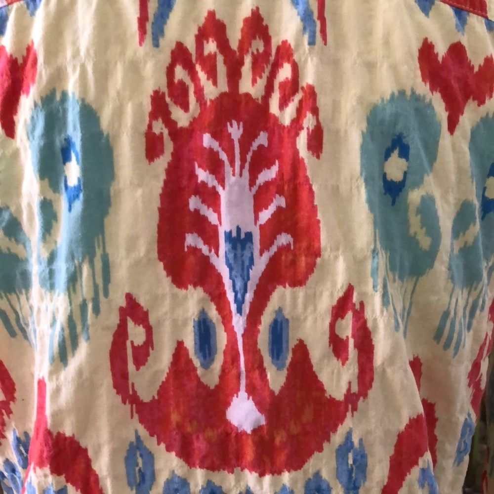 J. Mclaughlin Yellow Abstract Print Button Down B… - image 5